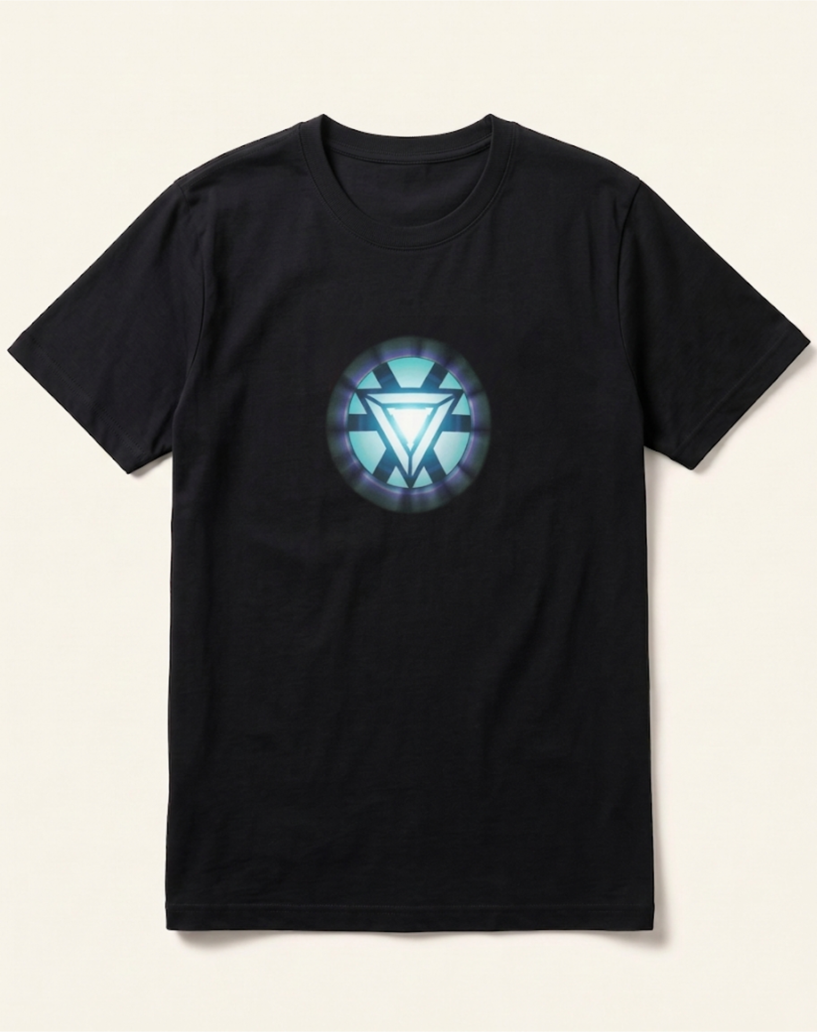 black-arc-reactor-graphic-tshirt Iron Man Circular Arc Reactor Black T-Shirt - Image 1