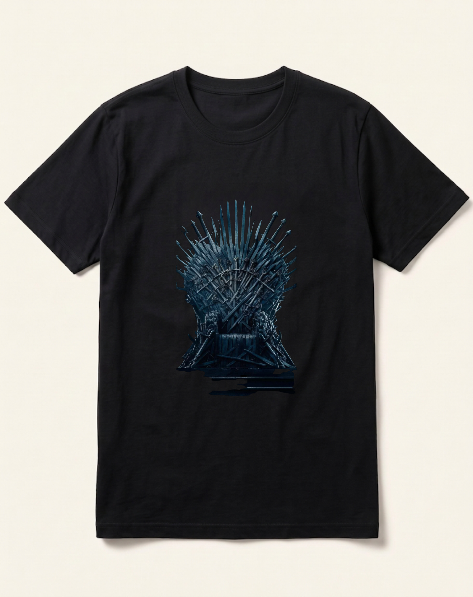 black-blue-iron-throne-tshirt Game of Thrones Blue Iron Throne Black T-Shirt - Image 1