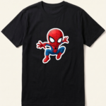 Chibi Spider-Man Black Graphic T-Shirt