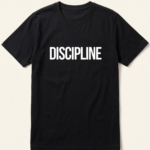 Discipline White Typography Black T-Shirt