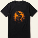 Goku Orange Aura Black Graphic T-Shirt