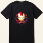 Iron Man Helmet Tech Ring Black T-Shirt