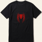 Spider-Man Solid Red Spider Black T-Shirt
