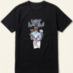 Super Mom Illustration Black T-Shirt