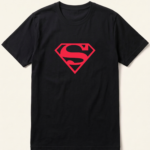 Superman Classic Red Shield Black T-Shirt