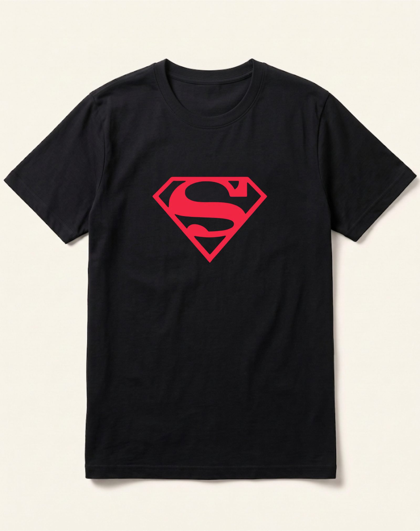 black-superman-logo-tshirt Superman Classic Red Shield Black T-Shirt - Image 1