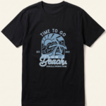 Time to Go to the Beach Black T-Shirt