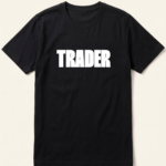 Trader Bold Typography Black T-Shirt