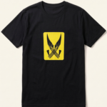 Wolverine Crossed Claws Yellow Emblem Black T-Shirt
